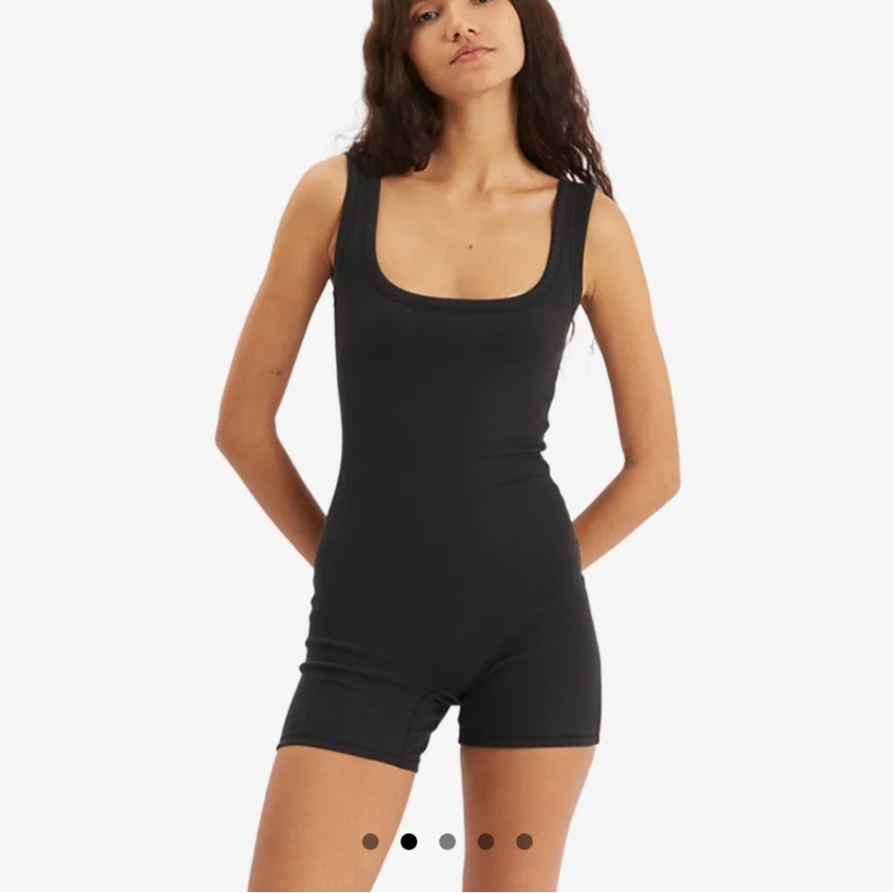SKIMS Stylish Black Sleeveless Romper